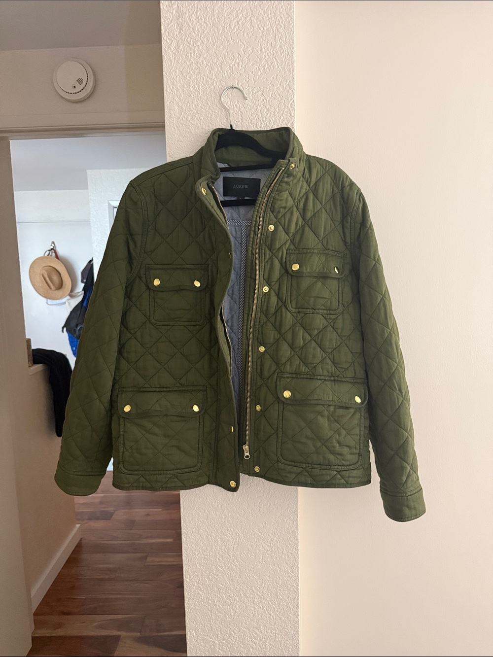 J. Crew women's Quilted Olive Green Field Jacket